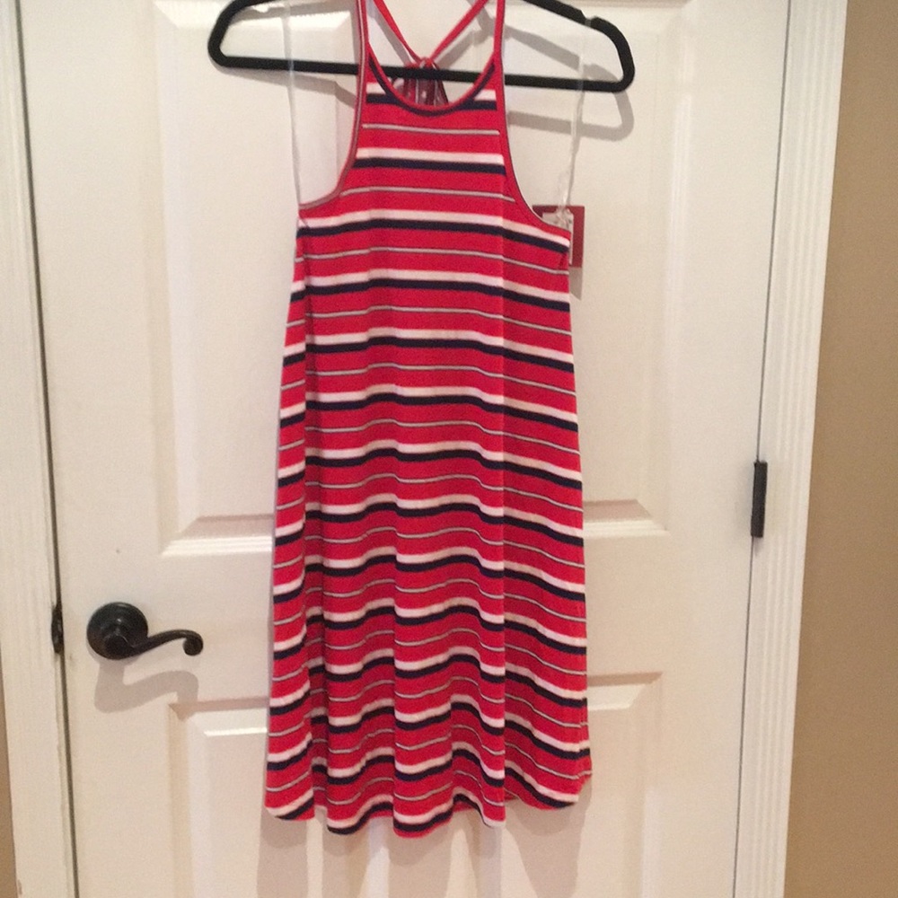 Red, White & Blue Halter Dress